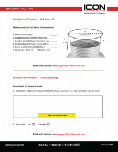 Sump Survey Form - Icon Containment Solutions